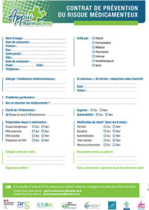 Contrat de prévention Appui Pharmacien