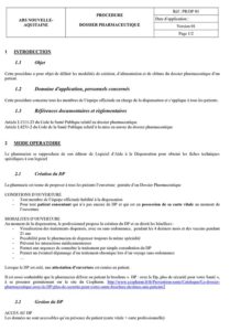 Procédure dossier pharmaceutique