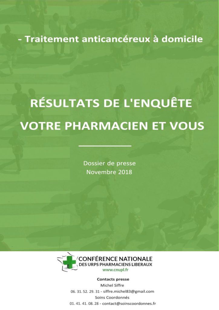 Résultats de l'enquête sur le rôle du pharmacien dans l’accompagnement à domicile des patient sous chimiothérapie orale