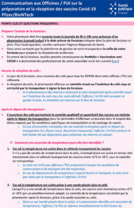 PUI sur la préparation et la réception des vaccins Covid-19 Pfizer/BioNTech