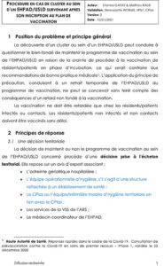 Procédure en cas de cluster au sein d’un EHPAD/USLD survenant après son inscription au plan de vaccination