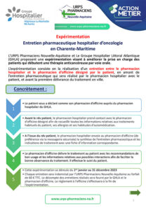 Présentation de l'expérimentation Entretien pharmaceutique hospitalier d’oncologie