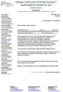 Fiche type courrier au pharmacien d’officine