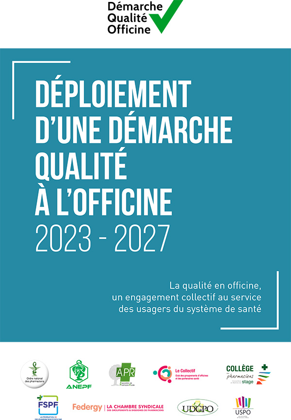 Déploiement d'une démarche qualité à l'officine 2023-2027