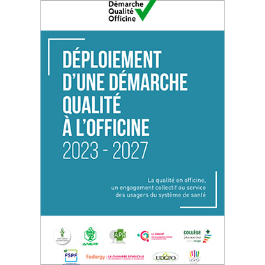 Déploiement d'une démarche qualité à l'officine 2023-2027