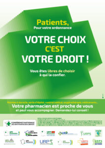 Affiche patients pour votre ordonnance, votre choix c'est votre droit