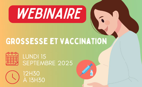 Lundi 15 septembre à 12h30, webinaire grossesse et vaccination, organisé par l’URPS Pharmaciens AURA